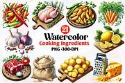 Cooking Ingredients  Clipart Bundle, an Illustration by Designworld (Thumbnail 1 of 9)
