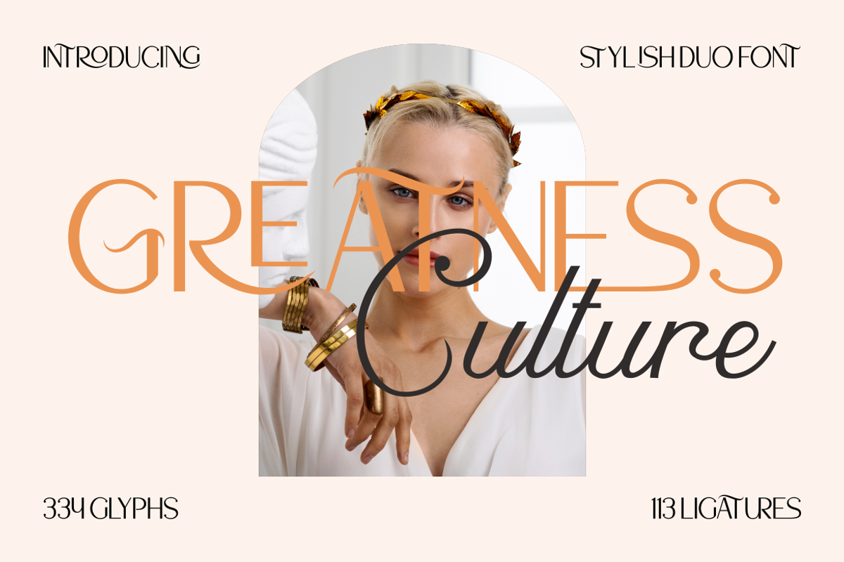 Greatness Culture - Stylish Duo Font, a Font by PutraCetol Studio (Photo 1 of 11)