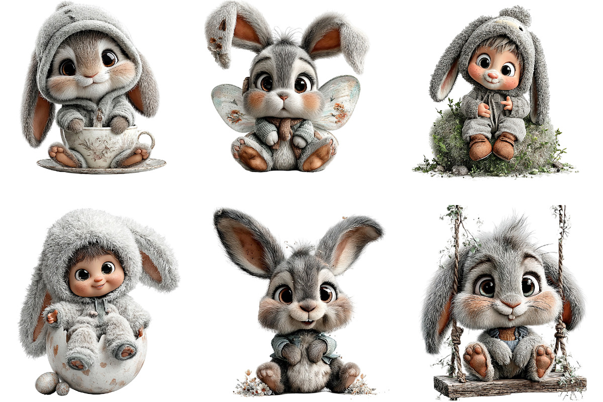 Whimsical Easter Baby in Bunny, an Illustration by DreamArtGraphic (Photo 4 of 5)