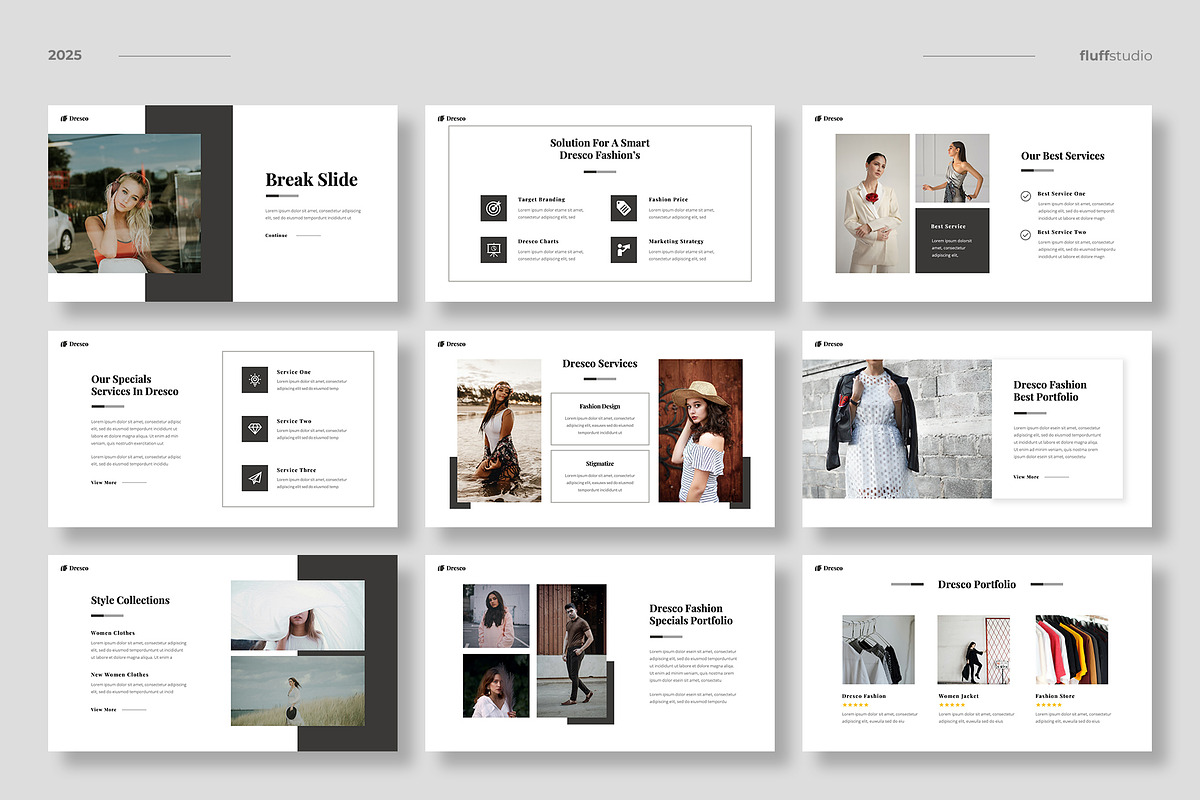 Fashion & Clothing Google Slides, a Design Template by fluffstudio (Photo 4 of 5)