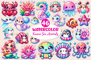 Kawaii Sea Animals Clipart, Stickers, an Icon by Dream Creation (Thumbnail 1 of 5)