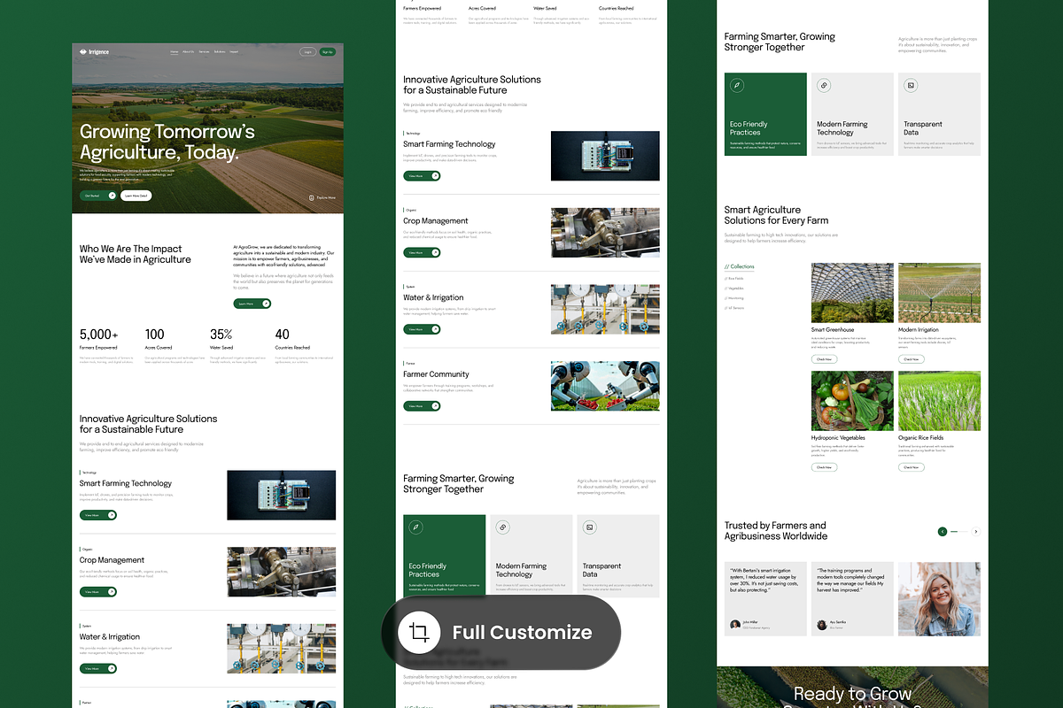 Irrigence - Agriculture Landing Page preview 3