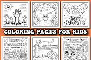 Happy Halloween Kids Coloring Pages, a Seasonal Illustration by Printable Design Store (Thumbnail 3 of 4)