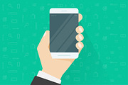 Cell Phone Hand Hold Vector Screen, an Illustration by vladwel (Thumbnail 4 of 6)