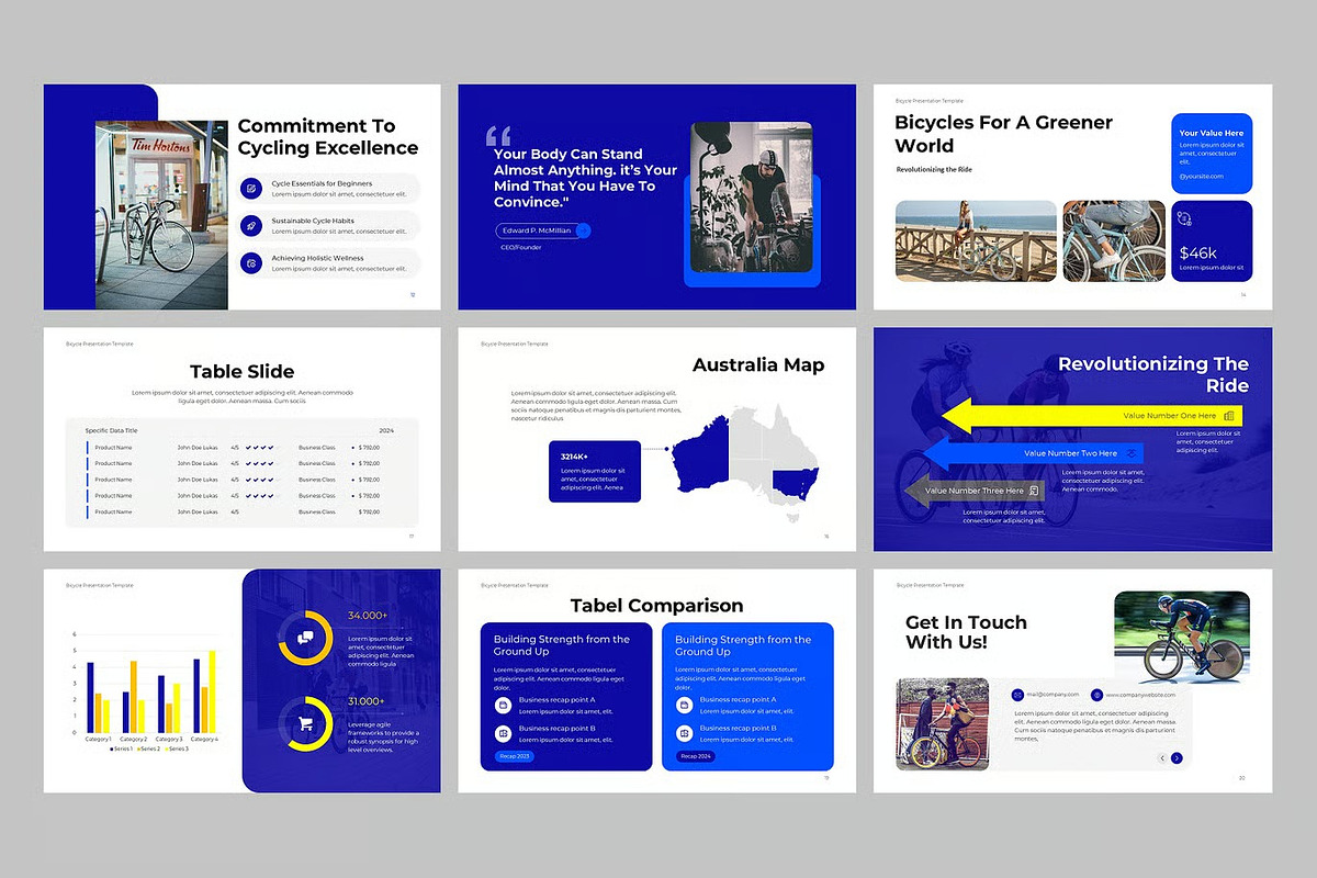 Bicycle Industry GSlides,+ PPoint, a Presentation Template by Fit-tee (Photo 2 of 4)