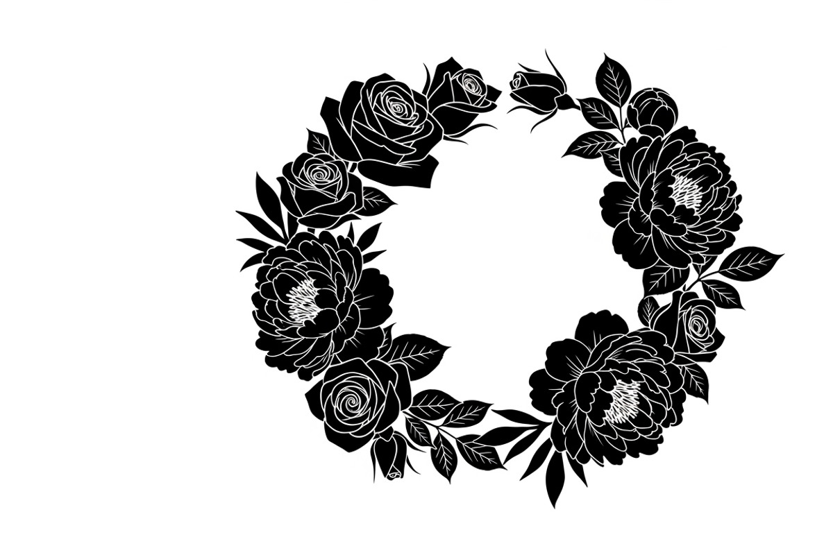 Elegant floral wreath silhouette, an Illustration by Amazin_art (Photo 19 of 41)