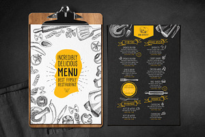 FREE! Trifold Food Menu Brochure