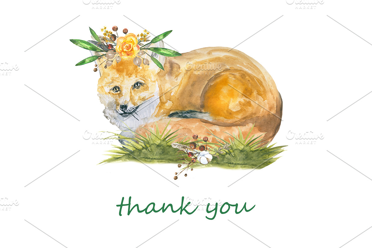 Autumn and foxes animals set, an Object Graphic by JuliaFast (Photo 7 of 7)