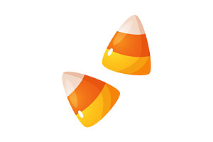 Halloween candies-candy corns icon, a Food Illustration by Elen_Art