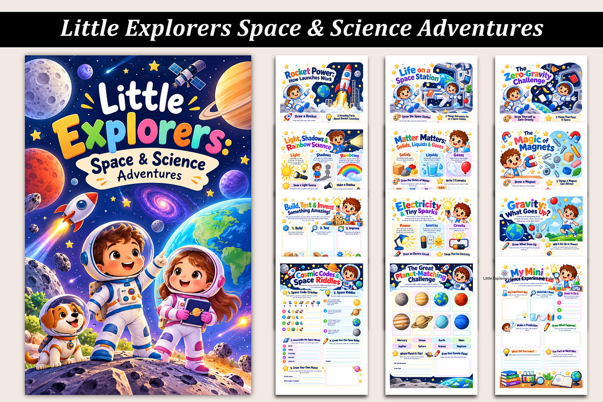 Little Explorers Space & Science, a Stationery Template by Designmela01 (Photo 1 of 5)