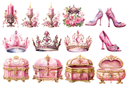 Pink & Gold Royal Victorian Clipart, an Object Illustration by Digital Xpress (Thumbnail 8 of 10)
