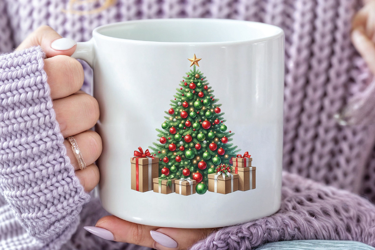 Watercolor Christmas tree Clipart, an Illustration by CraftArtStudio (Photo 5 of 6)