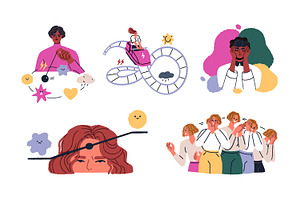 Mood swings, bipolar disorder set, a Person Illustration by Good Studio