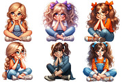 Quirky Cute Little Girl Clipart, an Illustration by Designworld (Thumbnail 6 of 6)
