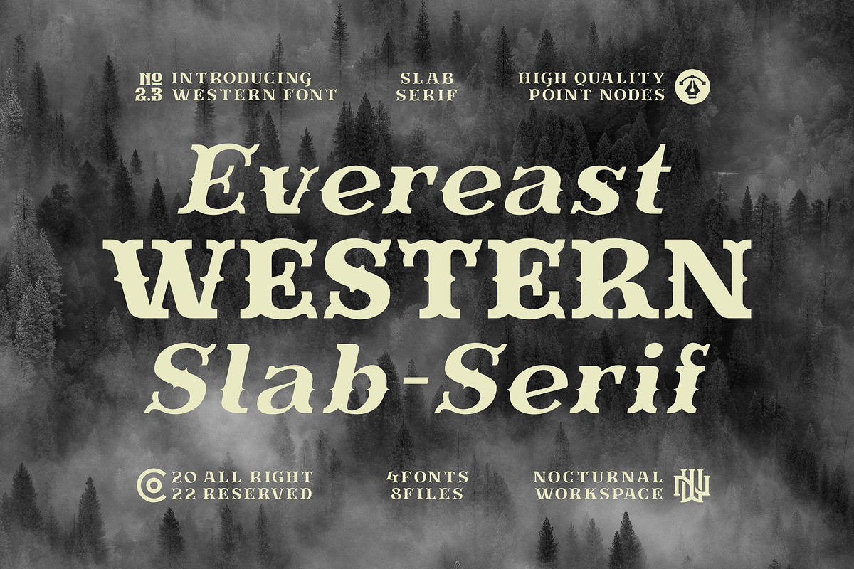 Evereast Western Slab-Serif, a Slab Serif Font by Nocturnal Workspace (Photo 1 of 9)