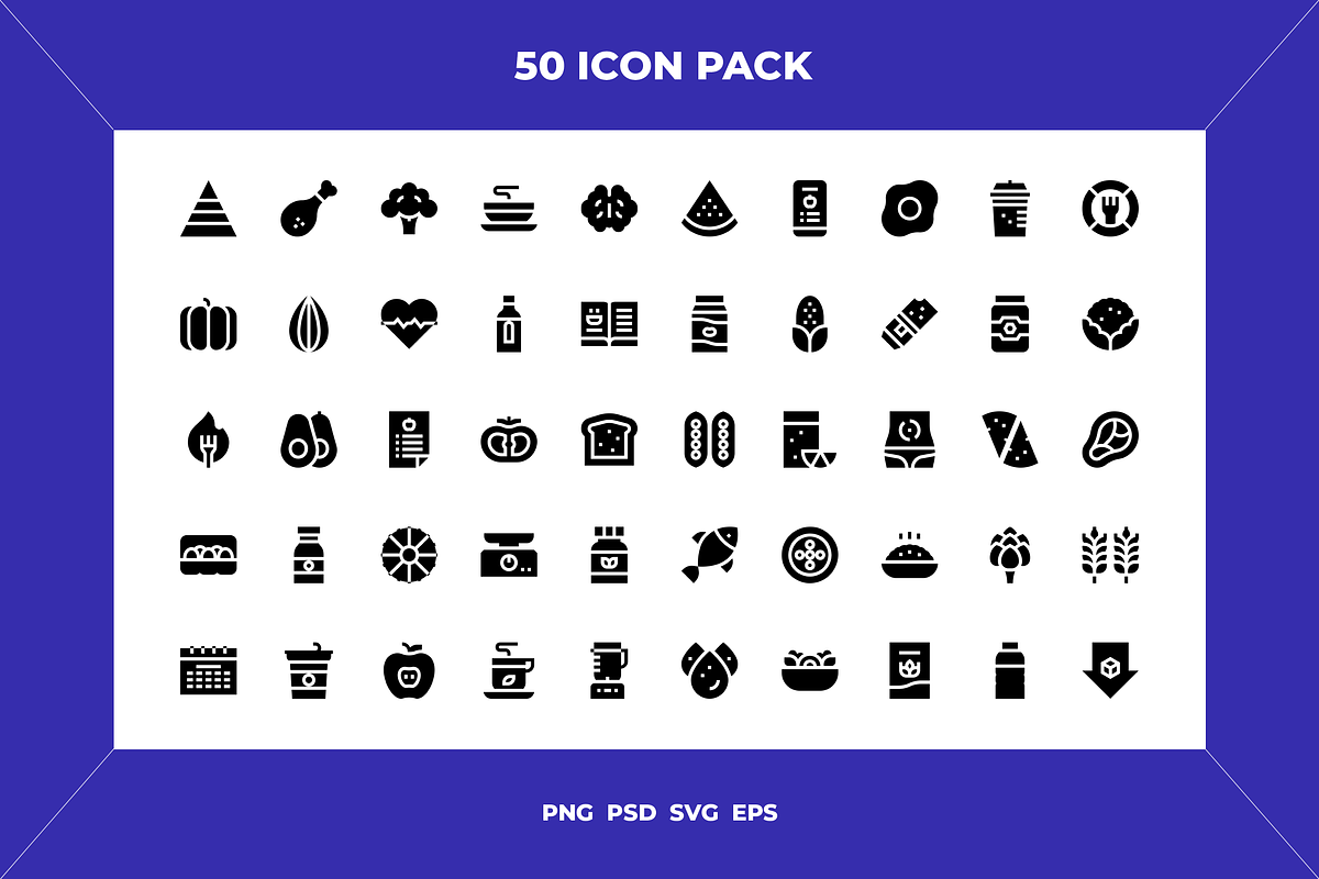 Nutrition icons, an Outline Icon by Wencory (Photo 1 of 2)