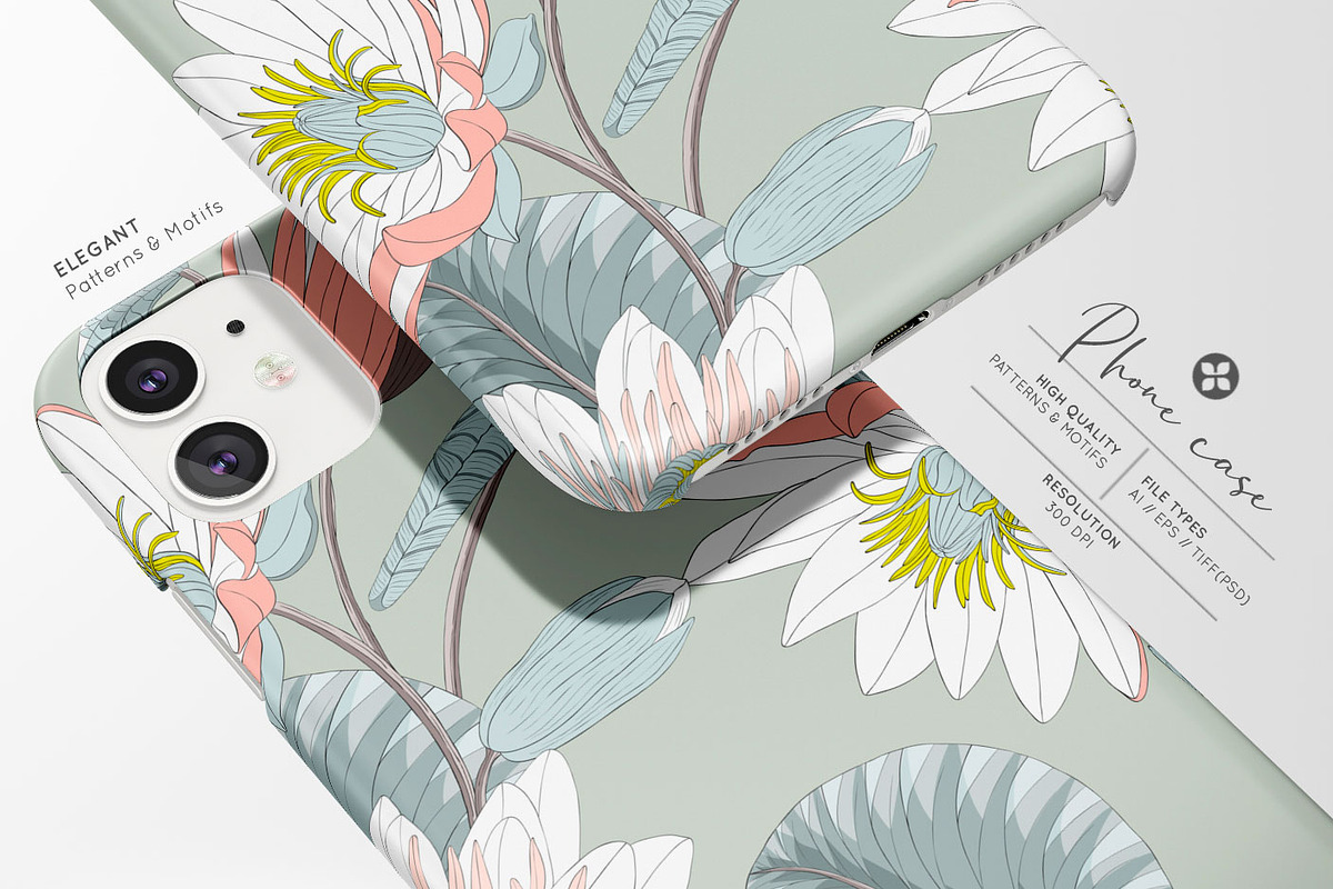 Lotus Vector Pattern & More!, a Wallpaper Graphic by Pink Linen (Photo 3 of 15)