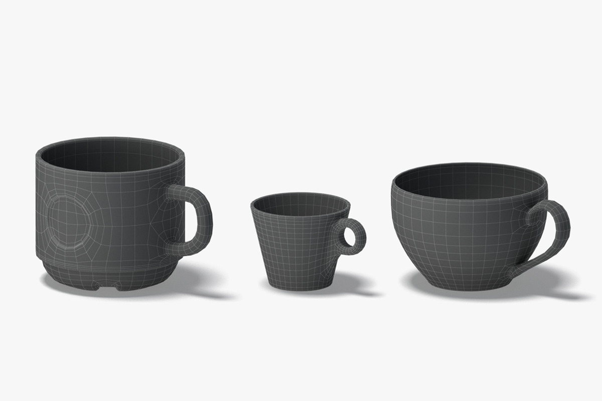 18 Ceramic Mugs 3D Model, an Object 3D Model by rebrandy