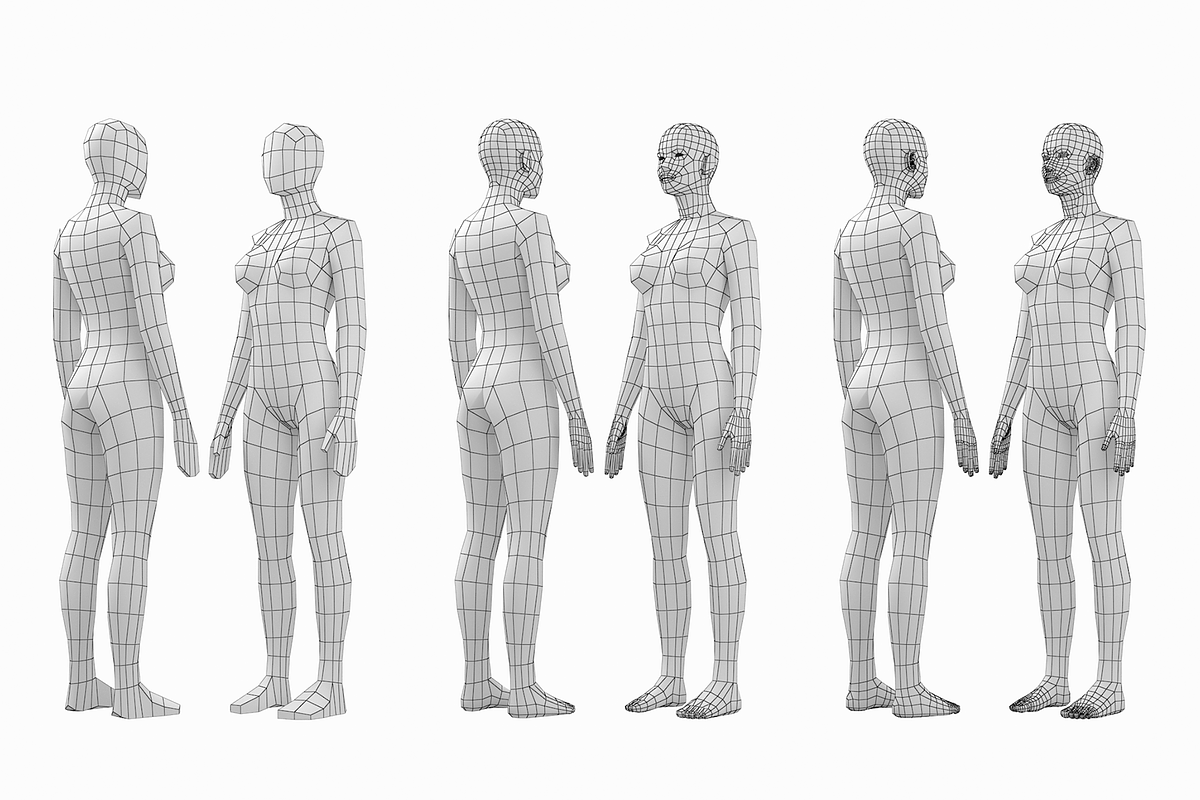 Female and Male Base Mesh BUNDLE, a Characters & Person 3D Model by VK Studio (Photo 4 of 7)