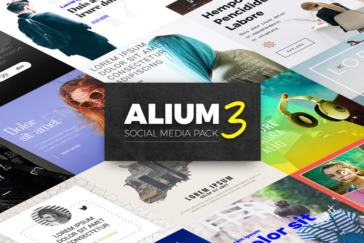 ALIUM 3 | Social Media Pack, a Social Media Template by laaqiq (Photo 1 of 6)