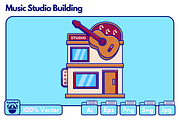 Music Studio Building Cartoon, an Education Illustration by Artstorystudio (Thumbnail 1 of 3)
