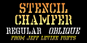 Stencil Chamfer JNL, a Slab Serif Font by Jeff Levine Fonts (Thumbnail 1 of 5)