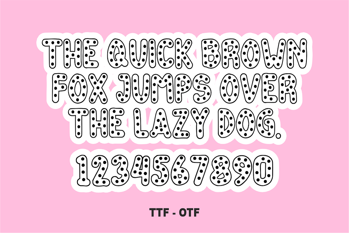 Dot Outline - Cute Polka Dot Font, a Sans Serif Font by KiddoGlyphs Studio (Photo 4 of 5)