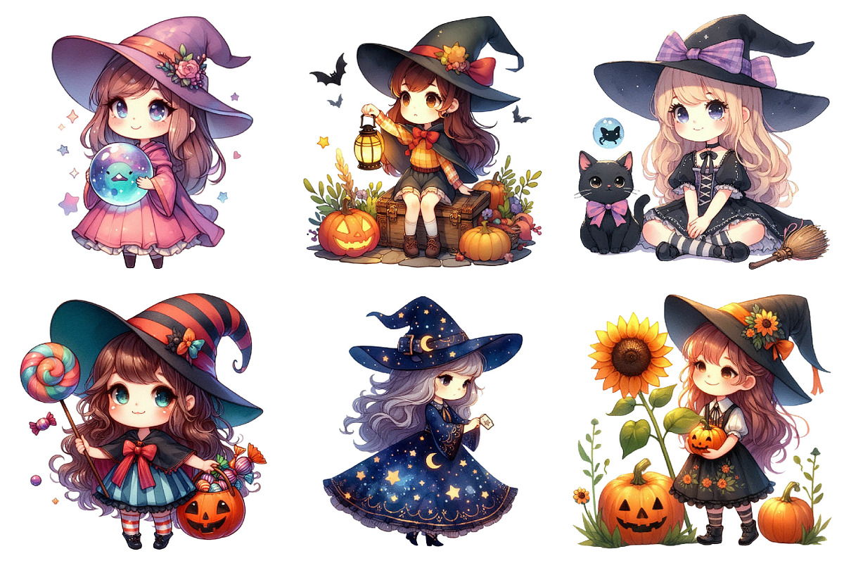 Cute Witch Clipart, an Illustration by Daily.Designs (Photo 4 of 4)