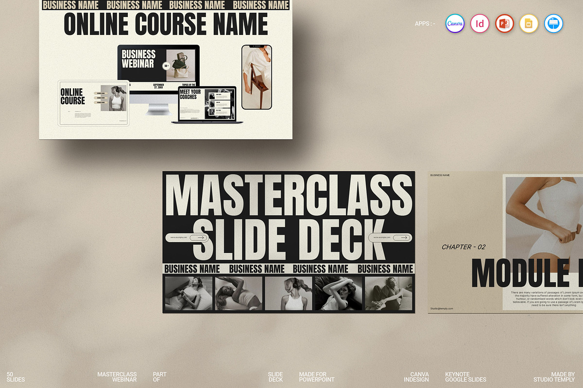 Slide Deck Masterclass Webinar, a Presentation Template by Studio Temply (Photo 3 of 14)