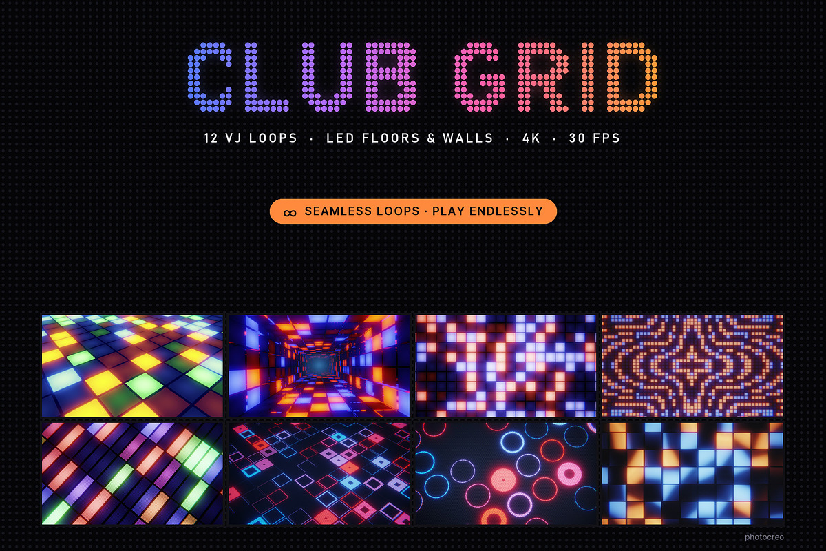 Club Grid - 12 4K Loops, a Background Graphic by Photocreo Michal Bednarek (Photo 1 of 7)