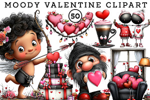 Moody valentine clipart, an Illustration by CreationArt