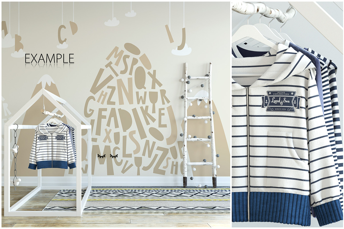 KIDS WALL & FRAMES Mockup Bundle - 4, a Product Mockup by Yuri-U (Photo 35 of 38)