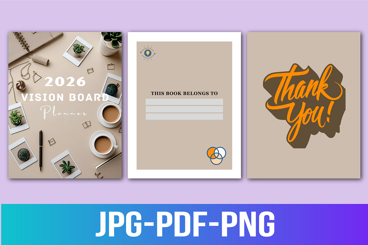 Vision Board planner, a Print Template by Designmela01 (Photo 2 of 5)