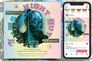 Sunday Night Out Party Flyer, a Flyer Template by regalDRAW