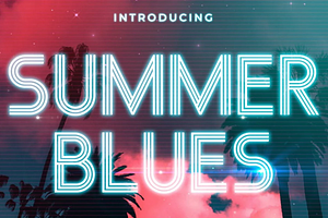 Summer Blues – Summer Retro Font, a Script Font by BLISS DESIGN