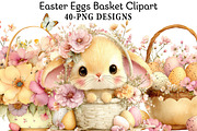 Easter Eggs Basket Clipart, an Illustration by Daily.Designs (Thumbnail 1 of 8)