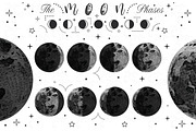 Moon Phases Watercolor Set, a Decorative Illustration by YenzArtHaut (Thumbnail 1 of 2)