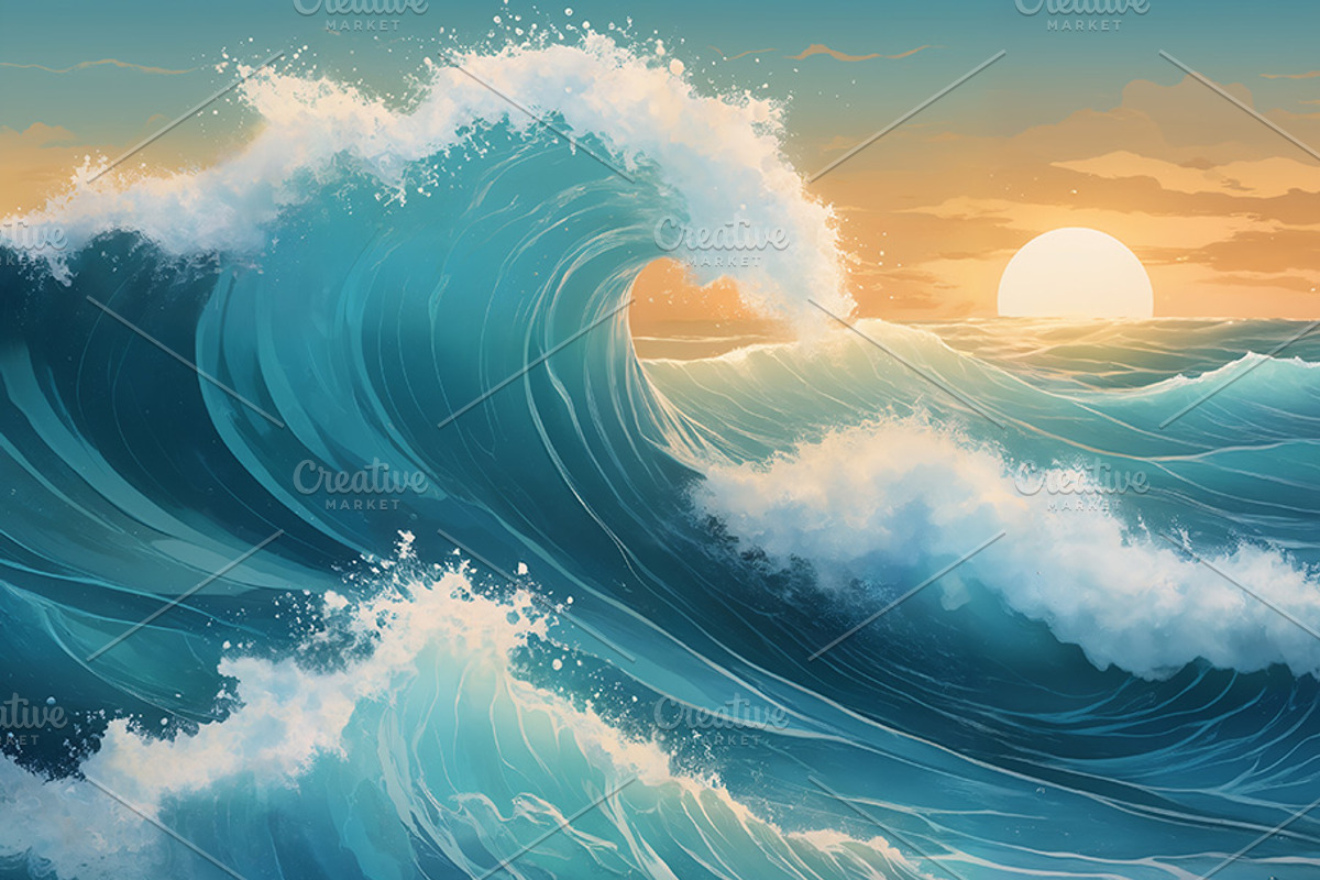 Ocean Waves, a Decorative Illustration by h.utomo (Photo 2 of 31)