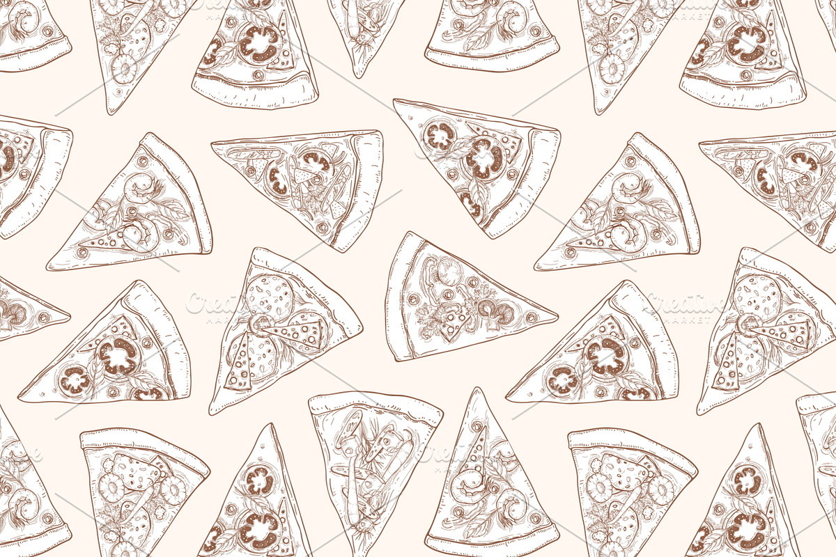 Slices of different pizza types, a Food Illustration by Good Studio (Photo 13 of 19)