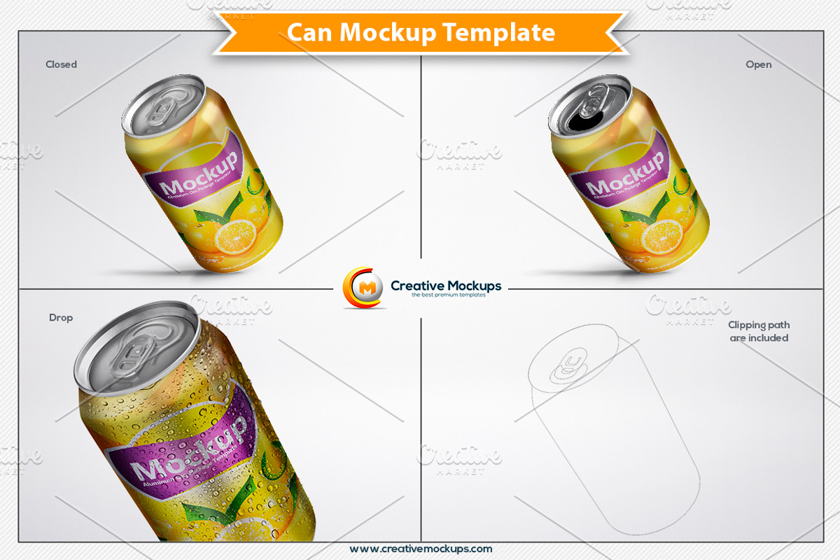 Can Mockup Template, a Packaging Mockup by Plus Media (Photo 3 of 4)