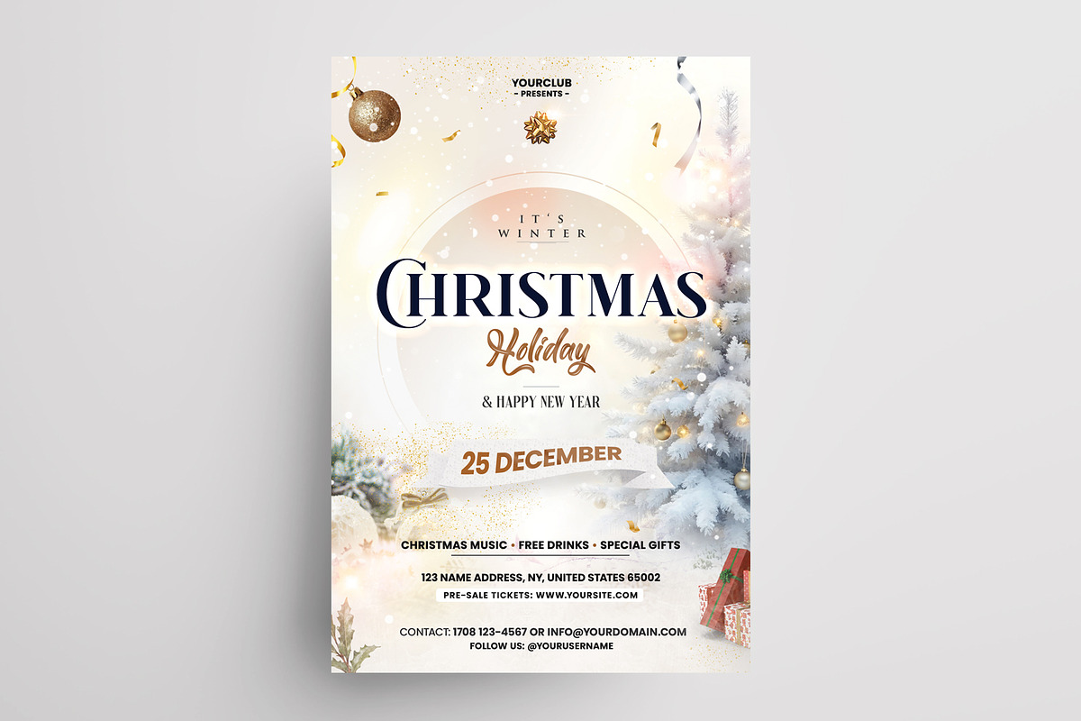 Christmas Event Sale Flyer Template, a Flyer Template by PixelsDesign (Photo 2 of 2)