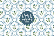 Cottage Blues Floral Pattern, a Pattern Graphic by Hello Holly Studio (Thumbnail 1 of 6)