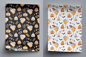 Watercolor Set Halloween Cats