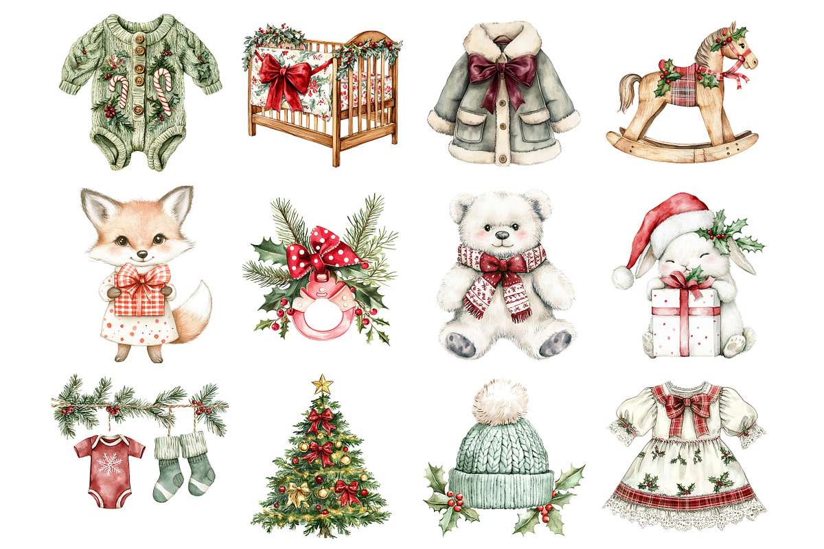 Baby First Christmas Clipart, a Seasonal Illustration by CitraGraphics (Photo 3 of 5)