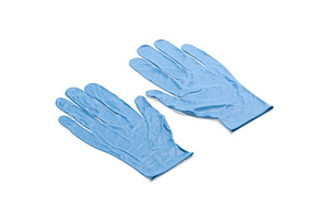 Blue Rubber Gloves 2 Types 3D Model