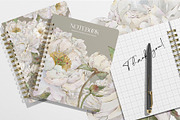 White Peonies Watercolor Collection, a Pattern Graphic by Alisa Fimen Design (Thumbnail 8 of 13)