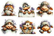 Cute Peeking Easter Animals Clipart, an Illustration by designcity5 (Thumbnail 5 of 5)