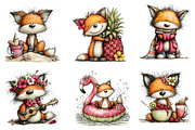 Whimsical Summer Foxs Clipart, an Illustration by Dream Creation (Thumbnail 2 of 6)