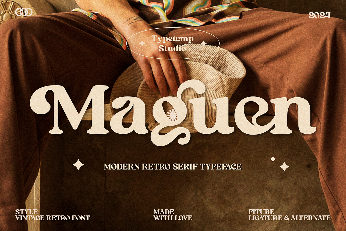 Maguen Modern Retro Display, a Sans Serif Font by Typetemp Studio (Photo 1 of 14)
