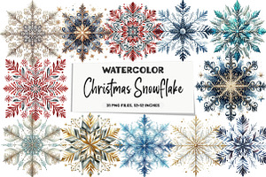 Christmas Snowflake Clipart, an Illustration by DreamArtGraphic